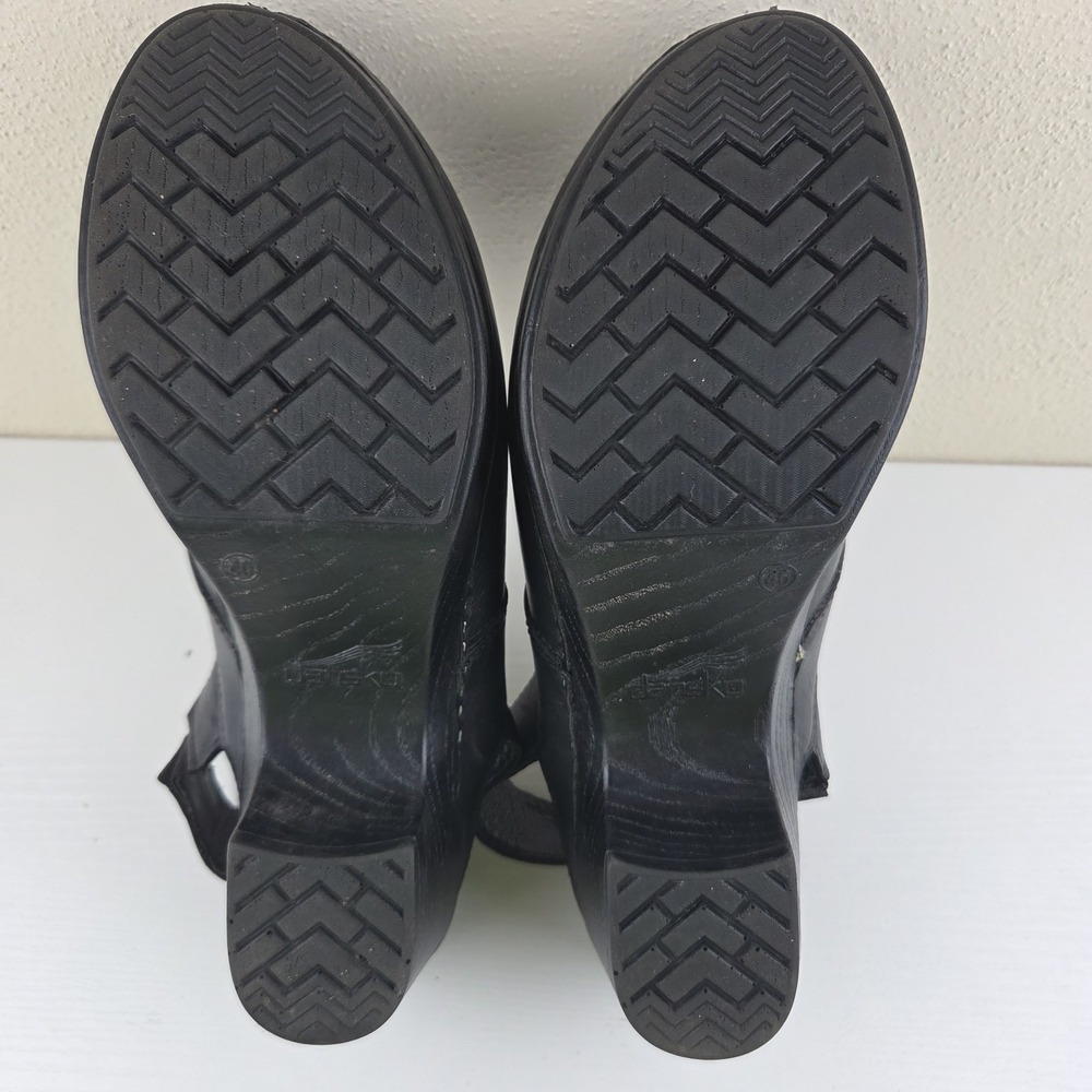 Dansko Black Leather Mule Clog Heel Strap Women's Size US 9.5 EU 40 - Picture 11 of 12